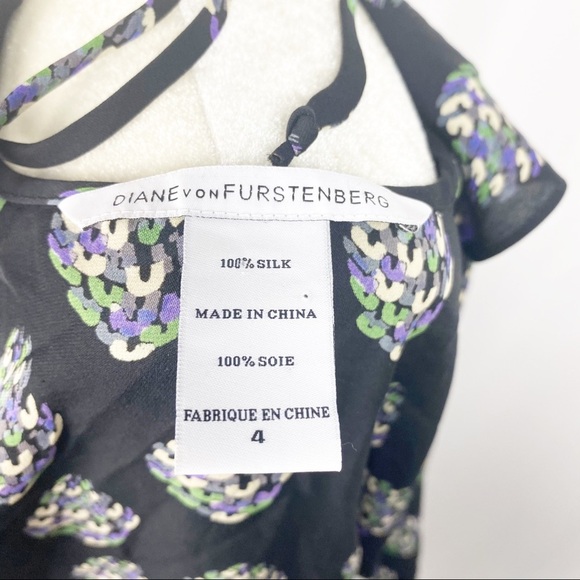 Diane Von Furstenberg Design Silk Wrap Top Blouse - Picture 9 of 10